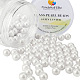 10mm About 100Pcs White Glass Pearl Round Beads Assortment Lot for Jewelry Making Round Box Kit UK-HY-PH0001-10mm-011-1