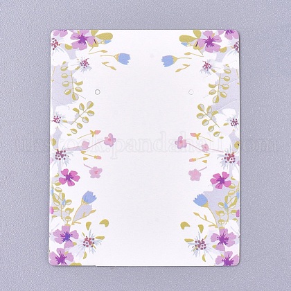 Floral Pattern Paper Jewelry Display Cards UK-CDIS-E009-06A-1