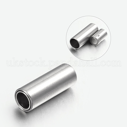 304 Stainless Steel Magnetic Clasps with Glue-in Ends UK-STAS-L131-03-1