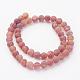 Natural & Dyed Weathered Agate Bead Strands UK-G-P221-8mm-07-2