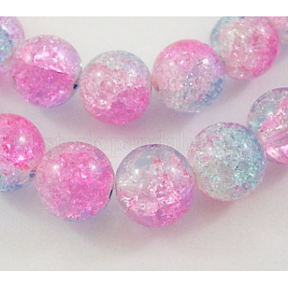 Crackle Glass Beads Strands UK-GGC12MM017-K-1