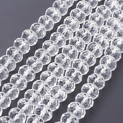 Faceted Rondelle Handmade Glass Beads UK-G02YI011-1