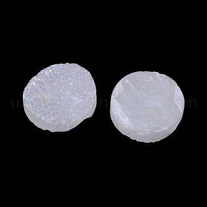 Electroplate Natural Druzy Crystal Cabochons UK-G-L047-10mm-05-1