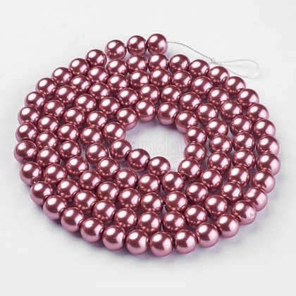 Glass Pearl Beads Strands UK-HY-8D-B58-1