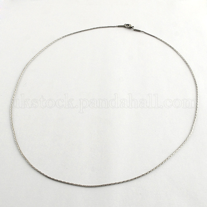 Women's 316L Surgical Stainless Steel Beaded Chain Necklaces UK-NJEW-Q270-02-1