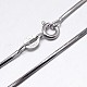 Rhodium Plated 925 Sterling Silver Snake Chain Necklaces UK-NJEW-M153-15B-20-1