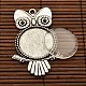 25x4.5mm Dome Transparent Glass Cabochons and Antique Silver Owl Alloy Pendant Cabochon Settings for DIY UK-DIY-X0182-AS-NR-2