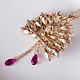 Peacock Spreading Tail Real 18K Gold Plated Alloy Rhinestone Pendant Sweater Necklaces UK-NJEW-DD0009-042-K-4