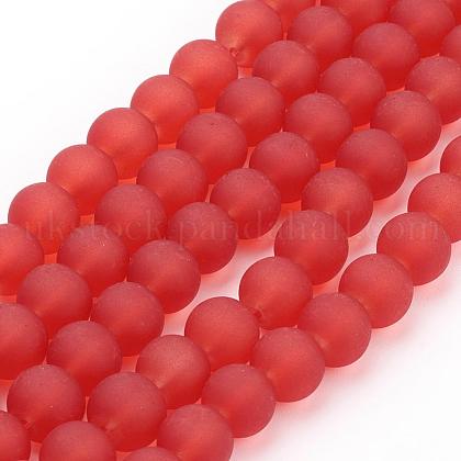 Frosted Glass Bead Strands UK-X-GGB8MMY-DK35-1