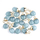 Electroplate Natural Jade Charms UK-G-S344-09A-1