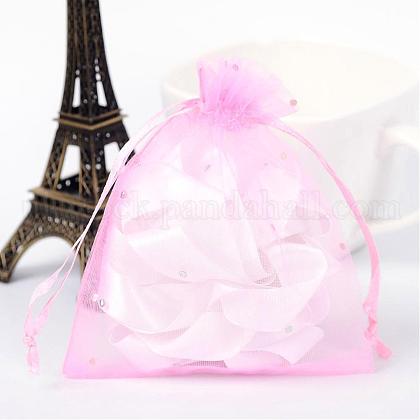 Rectangle Organza Bags with Glitter Sequins UK-OP-UK0004-10x12-08-1