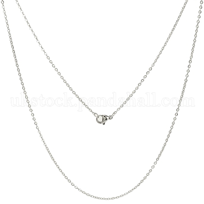 Classic Plain 304 Stainless Steel Mens Womens Necklaces Unisex Cable Chain Necklaces UK-NJEW-507L-7-1