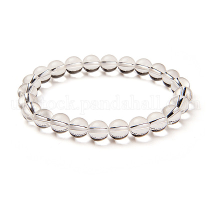 SUNNYCLUE Natural Crystal Round Beads Stretch Bracelets UK-BJEW-PH0001-8mm-07-1