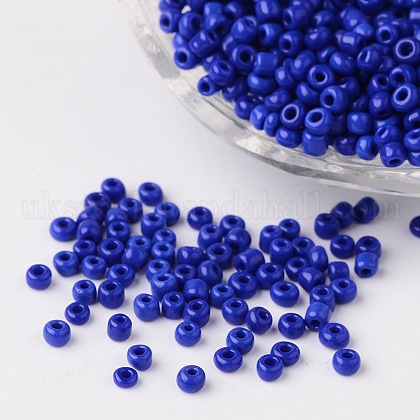 8/0 Opaque Colours Round Glass Seed Beads UK-X-SEED-A010-3mm-48-1