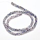 Faceted Round Half Rainbow Plated Electroplate Glass Beads Strands UK-EGLA-J130-HR18-K-2