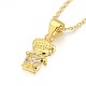 Human Real 18K Gold Plated Alloy Micro Pave Cubic Zirconia Pendant Necklaces UK-NJEW-H416-02G-2