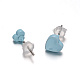 Platinum Plated Heart Spray Painted Alloy Asymmetric Stud Earrings UK-EJEW-I184-17-K-2