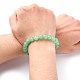 Dyed Natural Green Aventurine Beads Stretch Bracelets UK-BJEW-Q305-3