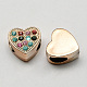 Large Hole UV Plated Acrylic European Heart Beads UK-X-OPDL-S012-15-2
