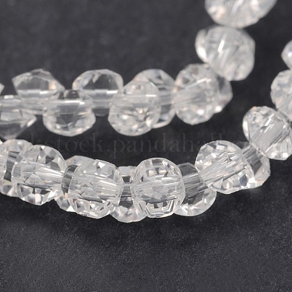 Faceted Diamond Glass Bead Strands UK-EGLA-J084-01-K-1