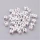 White Letter L Acrylic Cube Beads UK-X-PL37C9308-L-1