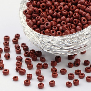 6/0 Opaque Colours Round Glass Seed Beads UK-X-SEED-A010-4mm-46