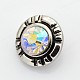 Antique Silver Zinc Alloy Grade A Rhinestone Jewelry Snap Buttons UK-SNAP-O020-01D-NR-K-1
