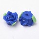 Handmade Polymer Clay 3D Flower with Leaf Beads UK-CLAY-Q202-10mm-M-K-2