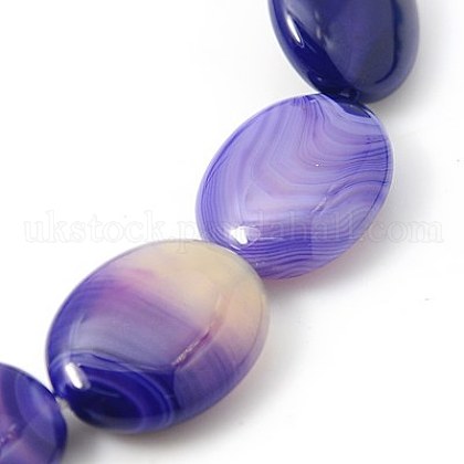Natural Striped Agate/Banded Agate Beads Strands UK-G-G321-15x20mm-07-K-1