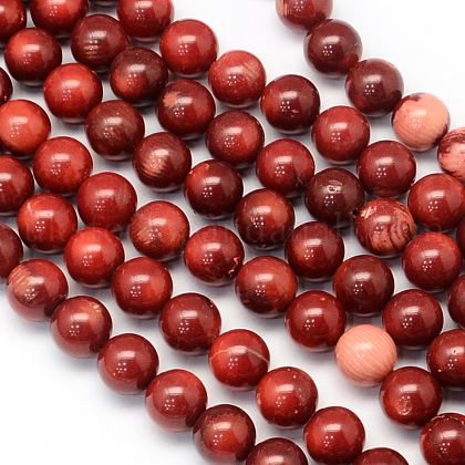 Dyed Natural Coral Round Bead Strands UK-CORA-Q024-6mm-02-1