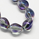 Electroplate Transparent Glass Beads Strands UK-EGLA-Q045-13x18mm-05-K-1