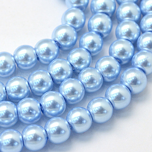 Baking Painted Pearlized Glass Pearl Round Bead Strands UK-HY-Q003-4mm-24