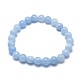 Natural & Dyed White Jade Bead Stretch Bracelets UK-BJEW-K212-A-018-2