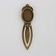 Antique Bronze Iron Bookmark Cabochon Settings&nbsp;UK-X-PALLOY-N0084-01AB-NF-1