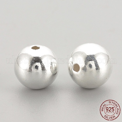 925 Sterling Silver Beads UK-STER-S002-15-4mm-1