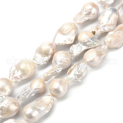 Natural Baroque Pearl Keshi Pearl Beads Strands UK-PEAR-Q015-017-1